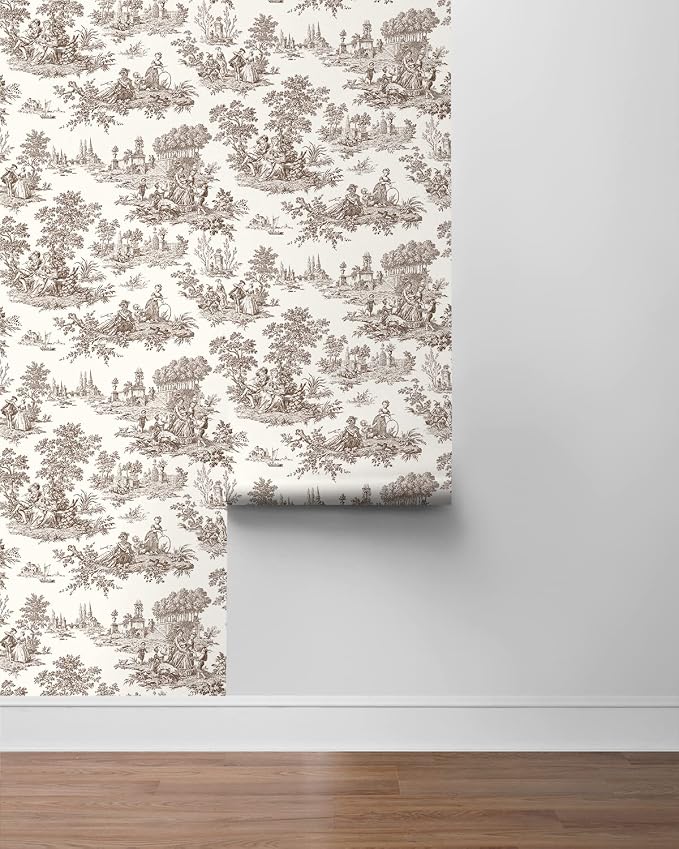 NextWall Chateau Toile Peel and Stick Wallpaper (Sable Brown)