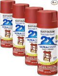 Rust-Oleum 249068 Painter's Touch 2X Ultra Cover Spray Paint, 12 oz, Satin Paprika (Pack of 4)