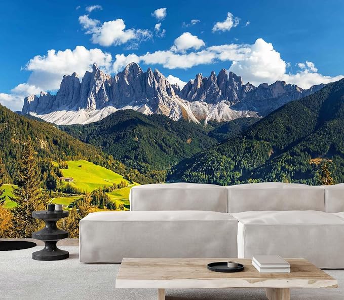 Jdayda Nature Lanscape Mountain Wallpaper Mural Bedroom Livingroom | 127"x96" Not Self-Adhesive
