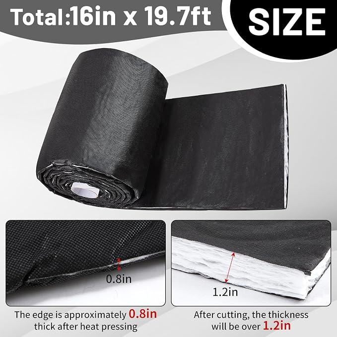 16in x 20ft Van Insulation, Soundproof Thermal Barrier for Camper Van Conversions for Various Sizes of Rvs and Trucks