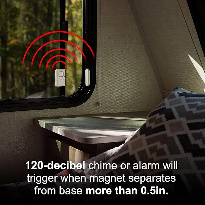 UltraPro Personal Security Window and Door Alarm, 5 Pack, DIY Protection, Burglar Alert, Wireless Chime/Alarm, Easy Installation, Home Security, Ideal for Home, Garage, Apartment , White, 45987