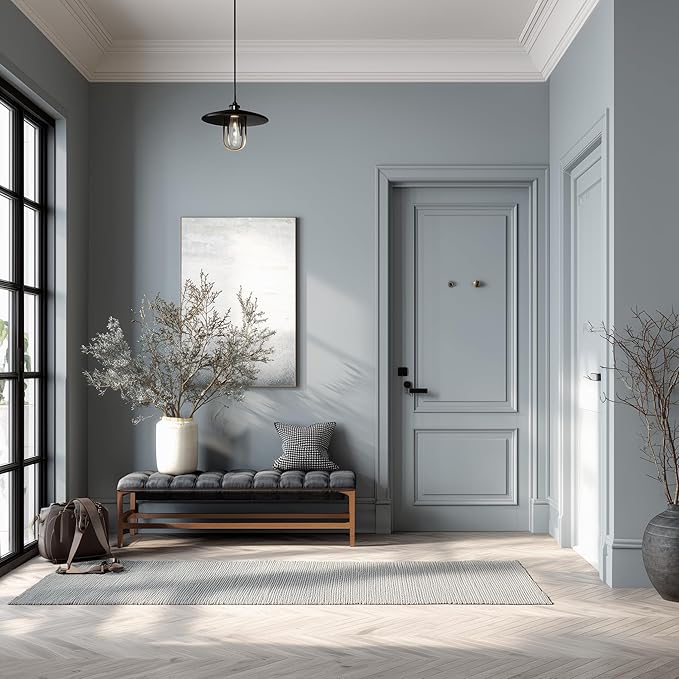 EVOLVE Paint & Primer: Environment-friendly, Low Sheen with One-coat Coverage for Interior & Exterior surfaces (Pebble Gray, 5-Gallon)