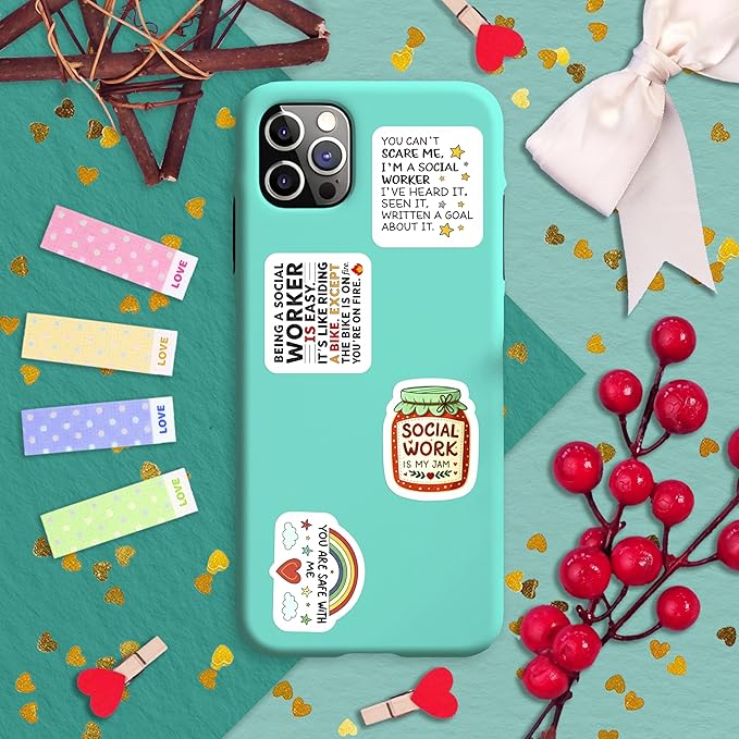100Pcs Social Work Stickers for Laptop, for Water Bottle - Social Worker Gifts - Gift for Women & Men
