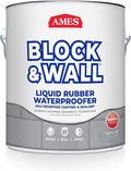 Ames Block & Wall™ Liquid Rubber Waterproofer Multi-Purpose Coating & Sealant - 1 Gallon - Perfect to Use As Concrete Sealer and Waterproofer for Basements and Foundations - Made in The USA, White