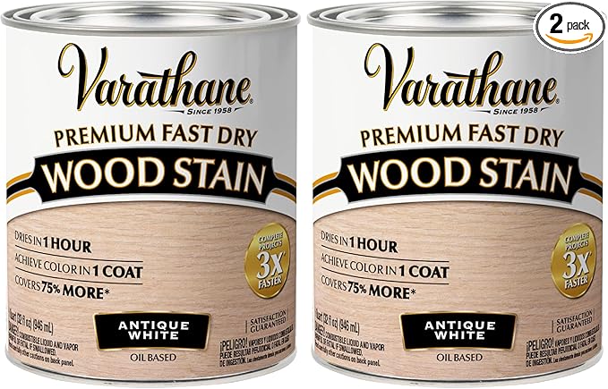 Varathane 297424 Premium Fast Dry Wood Stain, Quart, Antique White (Pack of 2)