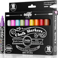 Loddie Doddie Chalk Markers - 10-Pack Earth Tones, 6mm Tips - Erasable Pens for Blackboard & Glass - Reversible Tips for Chalkboard Paint - Vibrant Liquid Chalk Window Markers for Cars & Home Glass