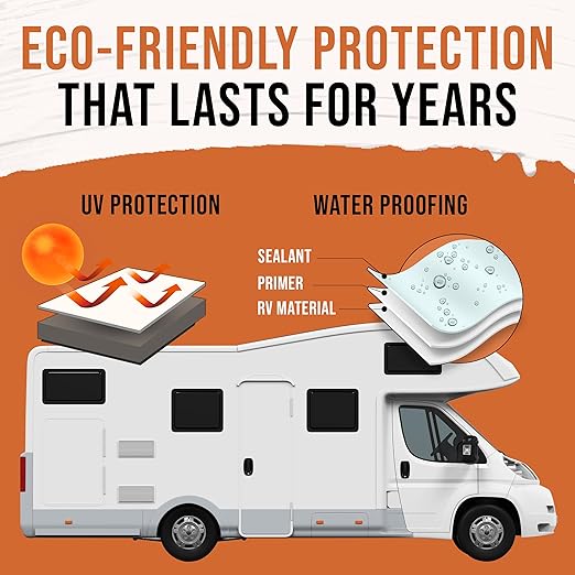 BEEST RV Roof Coating White, 3.5 Gallon Covers up to 175 sqft (2 Coat), Solar Reflective & Waterproof Sealant| Elastomeric Leak Repair Coating, Liquid Rubber RV Roof Sealant for Trailer, Camper & More