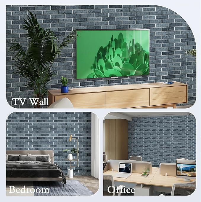 12Pack Acoustic Panels, 12"×12"×0.4" Self-Adhesive 3D Brick Pattern Sound Proof Panels for Wall, High Density Decorative Acoustic Foam Sound Absorbing for Recording Studio, Office, Lime Black