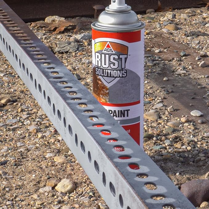 AGS RUST SOLUTIONS Rust Spray Paint, 14oz, Durable Matte Grey Finish, Safe for All Surfaces, Eradicate Rust and Ensure Long-Lasting Protection Against Weather and Wear (Pack of 2)