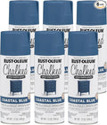 Rust-Oleum Coastal Blue Chalked All-in-One Ultra Matte Spray Paint | One Coat Coverage | No Primer, Sanding, Or Topcoat Needed | Easy Spray Application | Made in USA | 12 OZ | 6 Pack