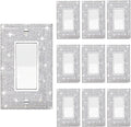 10 Pcs Shiny Silver Rhinestones Outlet Covers Wall Plate Decorative Switch Plates And Outlet Covers Rhinestones Light Switch Cover