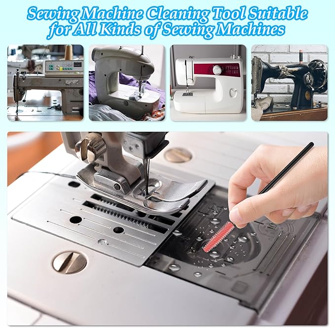 15pcs Sewing Machine Cleaning Kit, Sewing Machine Cleaning Tools Including Tweezers, Rippers, Screwdriver, Double Headed Brush, Needle Board Screwdriver, Silicone Brush and Storage Bag