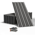 10pcs Metal Roofing Panels, 42.52'' L ×17.72'' W 52.4 ft² Corrugated Metal Sheets, Galvanized Steel Roof Fence Panels for Mobile Homes, Garages, Chicken Coop, Sheds, Stables, Patio, Black