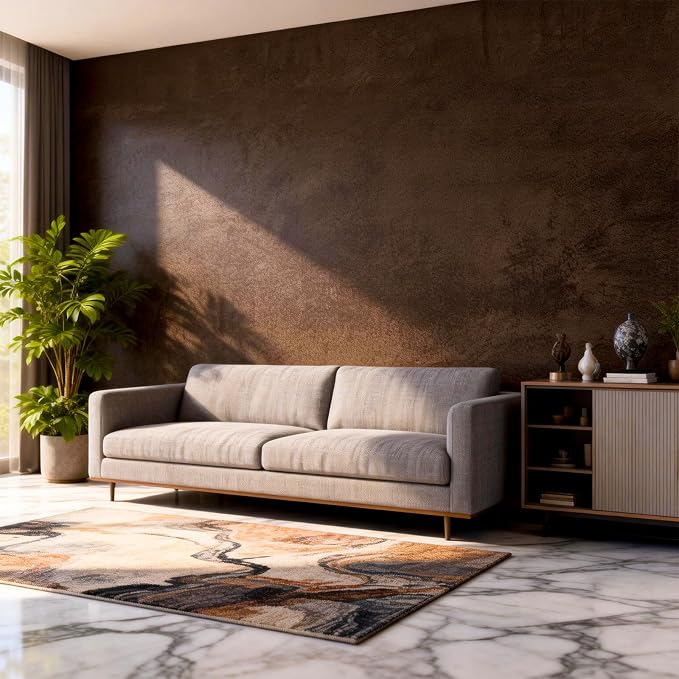 Bumoo Coffee Limewash Peel and Stick Wallpaper 32'' x 354'' Brown Concrete Contact Paper Self Adhesive Thick Cholocate Texture Waterproof Vinyl Leather Matte Wall Mural for Living Room Basement Gym