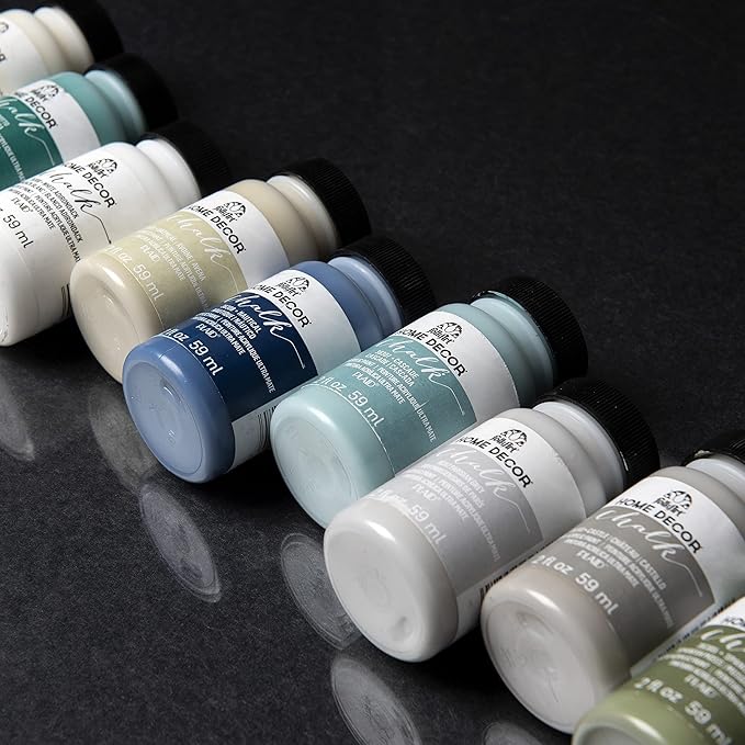 FolkArt Assorted Home Décor Acrylic Chalk Paint For Crafts, 2 fl oz Ultra Matte Acrylic Chalk Paint For Easy To Apply DIY Arts And Crafts, Art Supplies With An Ultra Matte Finish