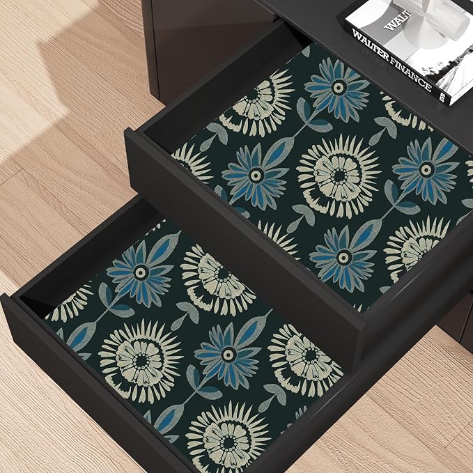 BOKEBEVE Extra Long Green Leaf Wallpaper Stick and Peel Boho 17.5 x 393.5In | Floral Contact Paper Vintage Wallpapers Symmetrical Style Modern Renter Friendly for Accent Wall Cabinet Removable
