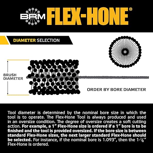 Brush Research GBD80024 FLEX-HONE®, 8" (203mm) Diameter, 240 Grit, Silicon Carbide, For Mild Steel, Stainless Steel Cast Iron and Softer Ferrous Materials