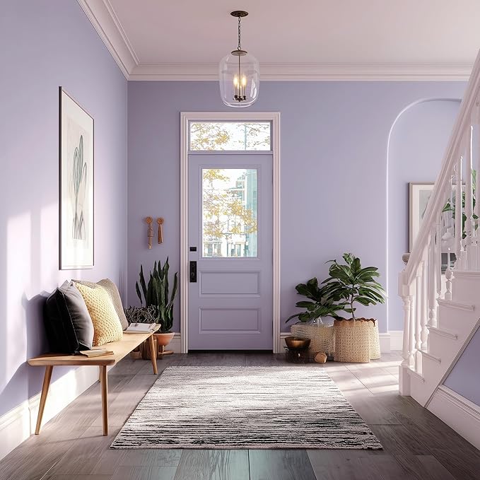 EVOLVE Paint & Primer: Environment-friendly, Low Sheen with One-coat Coverage for Interior & Exterior surfaces (Soft Violet, 5-Gallon)