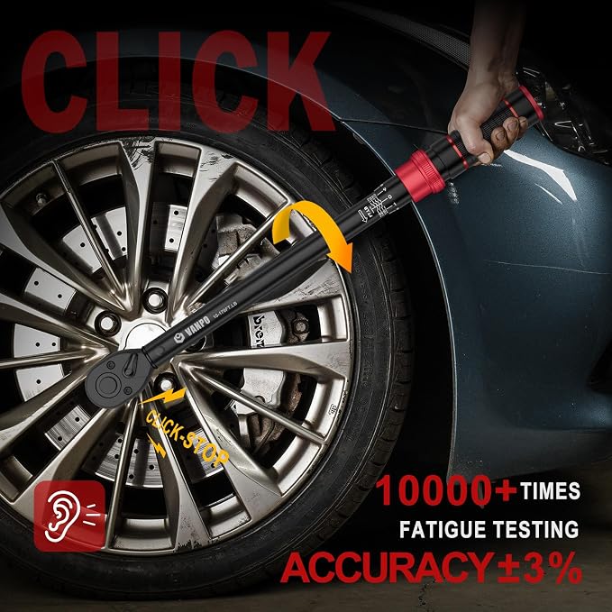 VANPO Torque Wrench Set, 1/4", 3/8", 1/2" Drive, 47-Piece, Click Type | 20–240 in-lb, 5–45 & 10–170 ft-lb for Lug Nuts, Car, Motorcycle & Bike Repair, with S2 Bits Wheel & Spark Plug Sockets, 72T