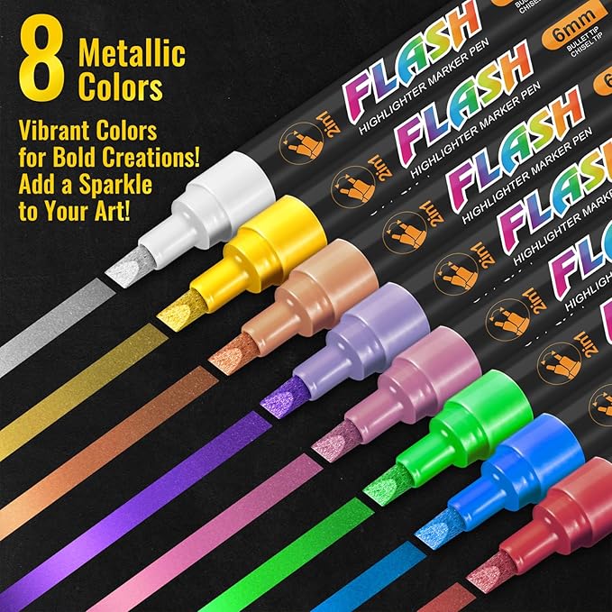 SFAIH Liquid Chalk Markers [1-Second Wet Wipe] No Residue - 6mm 30 Colors [Neon+Pastel+Metallic] Zero Dust Chalkboard Markers for Chalkboard Calendar, Glass, Window, Menus, Labels, Signs, Bistro