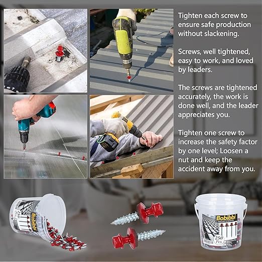 Metal Roofing Screws 10 x 1 inch, Red Hex Head Sheet Metal Roof Screw with EPDM Washer for Corrugated Roofing (250Pcs)