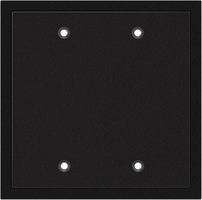 Henne Bery Modern Edge Decorative Wall Plate Switch Plate Outlet Cover, Durable Solid Zinc Alloy (Double Blank, Matte Black)