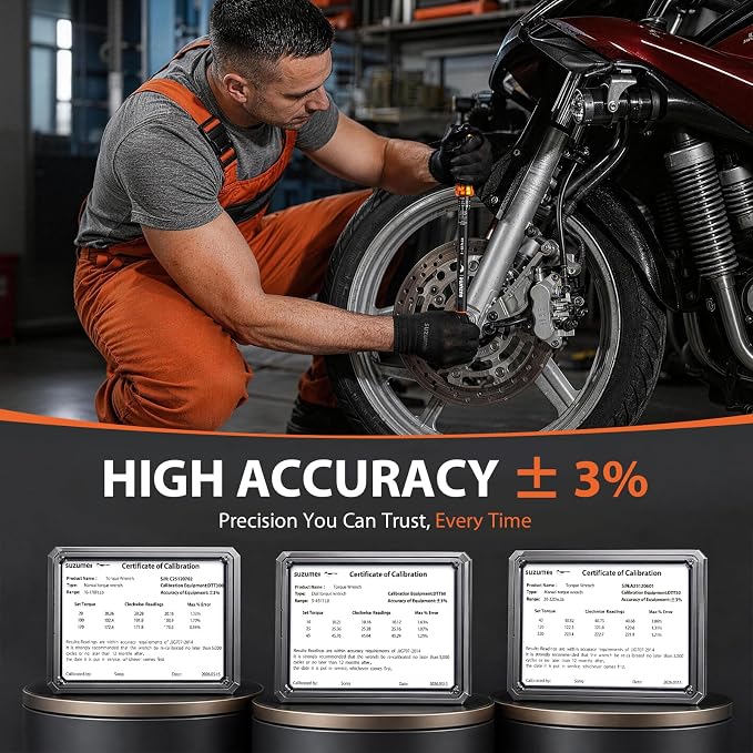 6PCS Torque Wrench Set 1/2 3/8 1/4 Inch Drive Click ±3% Accuracy | 10–170 Ft.lb, 5–45 Ft.lb, 20–220 In.lb, Dual-Direction, 3 Extension Bars Dual-Scale for Car,Moto,Truck,Spark Plug,Bike Repair