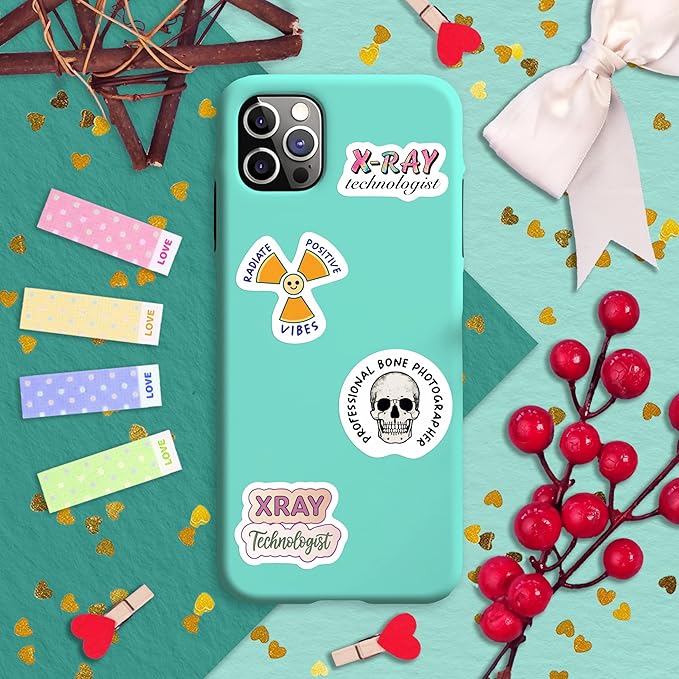 100Pcs Radiology Stickers, Rad Tech Stickers, Xray Decals for Water Bottle and Laptop - Radiology Party Supplies & Decorations - Rad Tech Gifts for Women & Men
