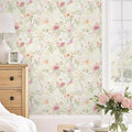 Dimoon Floral Peel and Stick Wallpaper Beige Boho Neutral Cottage Contact Paper Bathroom Cabinets Farmhouse Wall Paper Renter Friendly Removable Waterproof Kitchen Vinyl 78.7"x17.3"