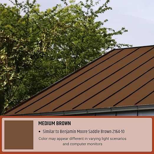 Liquid Rubber Color Roof Sealant- Elastomeric Waterproof Coating for Flat, Low-Slope & Metal Roofs, Flexible UV-Stable Membrane, Medium Brown, 5 Gallon