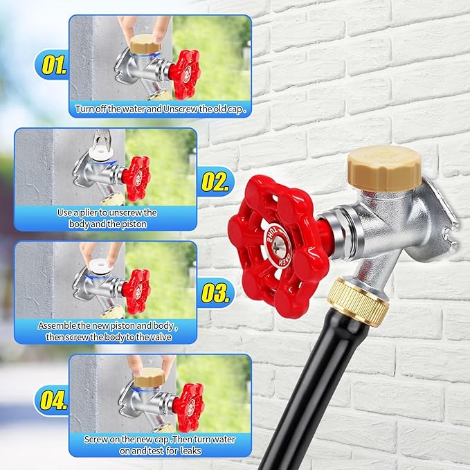 Boltigen Outdoor Faucet Repair Kit, ASSE 1019-A Vacuum Breaker Outside Faucet Repair Kit, Hose Bib Spigot Repair Kit for Anti-Siphon Frost-Free Sillcock Valves, Vacuum Breaker Replacement Kit