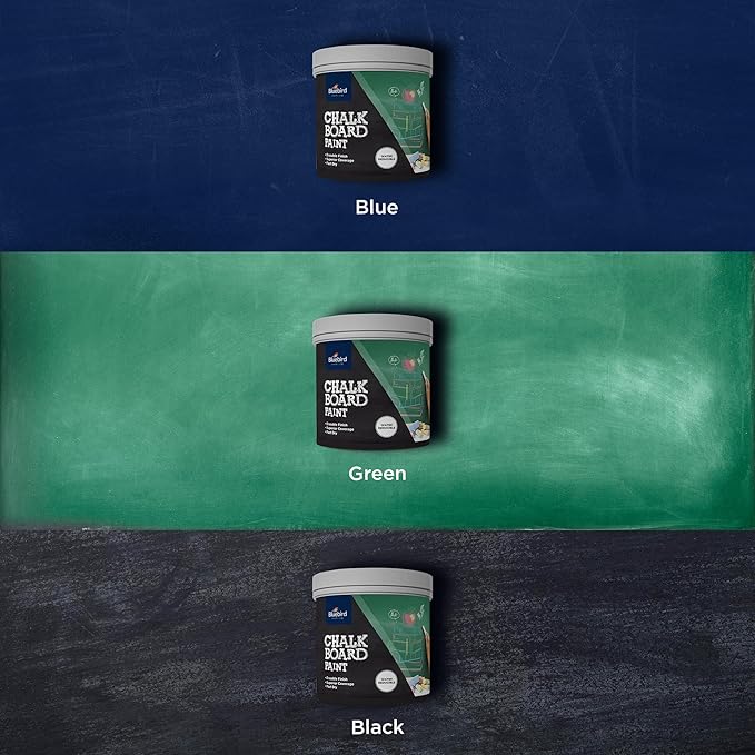 BLUEBIRD Chalkboard Paint 500ml / 16.9 fl oz – Chalkboard Paint for Furniture & Wood, Matte Interior Wall Paint for Home, Office & Classroom (Navy Blue)