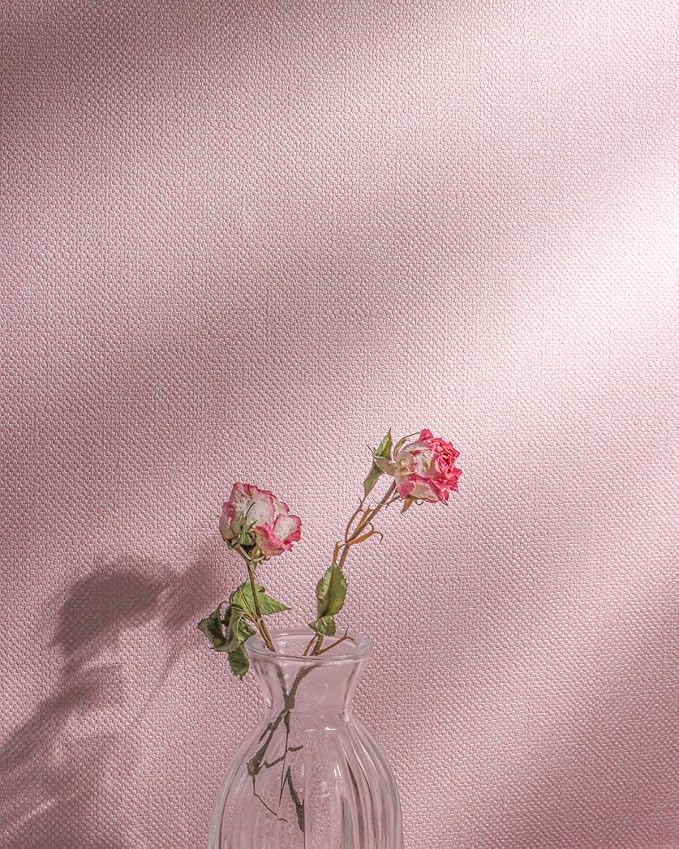 Pink Peel and Stick Wallpaper Grasscloth Paper 15.7in x 393.7in | Textured Wallpaper Peel and Stick Vintage Faux Linen Contact Paper Self Adhesive Removable Grasscloth for Bedroom Vinyl