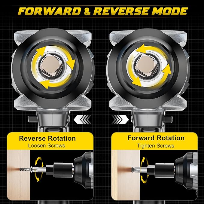 1/2" Cordless Impact Wrench 1110 Ft-lbs Compatible with DeWalt 20V Battery | DIYtoolifz Brushless High Torque Impact Driver with LED Light, Electric Gun for Car, Truck, Mower, Bare Tool