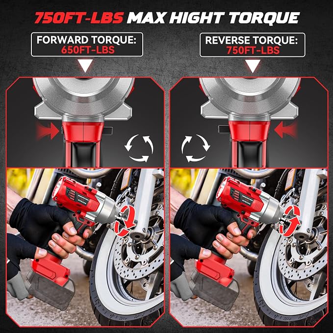 DIYtoolifz Cordless Impact Wrench 1/2 inch Compatible with Milwaukee 18v Battery, 750FT-LBS(1000N.m) Brushless Impact Driver, Electric Impact Gun with LED Work Light, Variable Speeds, 4-Speed Control.