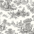 NextWall Chateau Toile Peel and Stick Wallpaper (Inkwell)