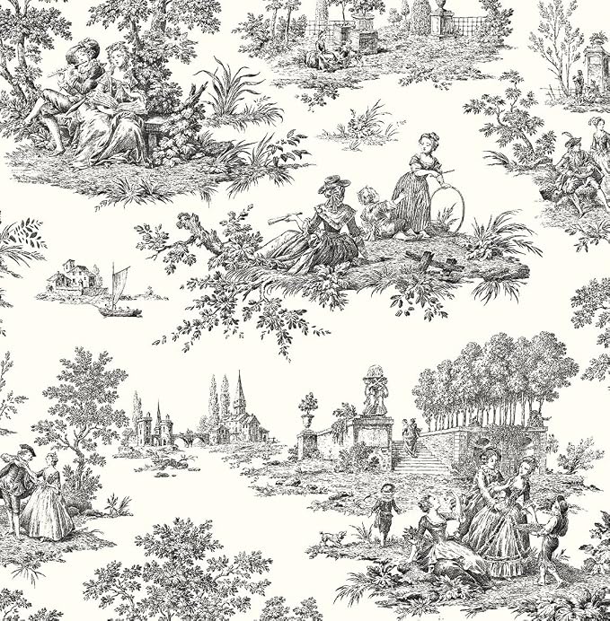 NextWall Chateau Toile Peel and Stick Wallpaper (Inkwell)