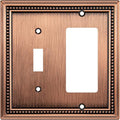Henne Bery Sunken Pearls Heavy Duty Decorative Wall Plate Switch Plate Outlet Cover (Toggle/Decorator, Antique Copper)