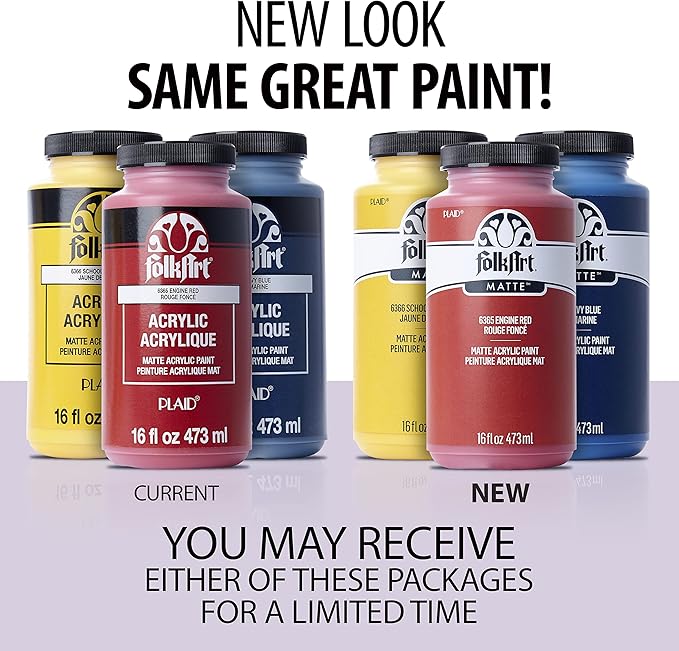 FolkArt Matte Acrylic Paint in Assorted Colors, 16 oz, Licorice 16 Fl Oz