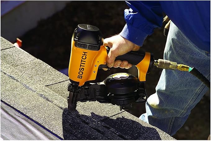 BOSTITCH Coil Roofing Nailer, Roofing Nail Gun, Fast Reloading, 3/4-Inch to 1-3/4-Inch (RN46)
