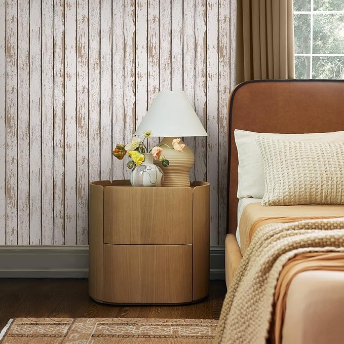 COMSTICKC Peel and Stick Faux Wood Wall Sticker Wall Panels, 10 Pcs of 12" x 12", Ultra-Light Thin PVC 3D Fake Wood Shiplap Self-Adhesive Wall Covering Wallpaper for Interior Farmhouse Decor