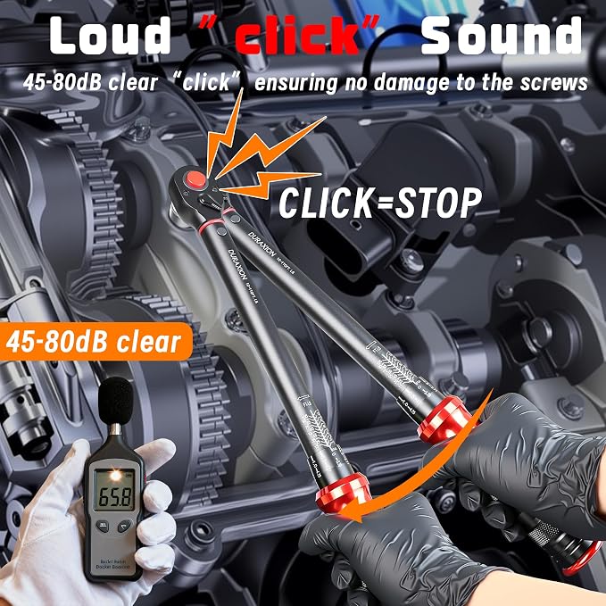 3/8-Inch Drive Torque Wrench 10-110ft.lb/13.56-149.14Nm | ±3% Precision Dual Direction Torque Wrenches with 72-Tooth Dual Range Scales with Ft.Lbs and N.m