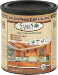 SamaN Interior One Step Wood Seal, Stain and Varnish – Oil Based Odorless Dye - Protection for Furniture and Fine Wood (Aged Oak SAM-307, 32 oz)