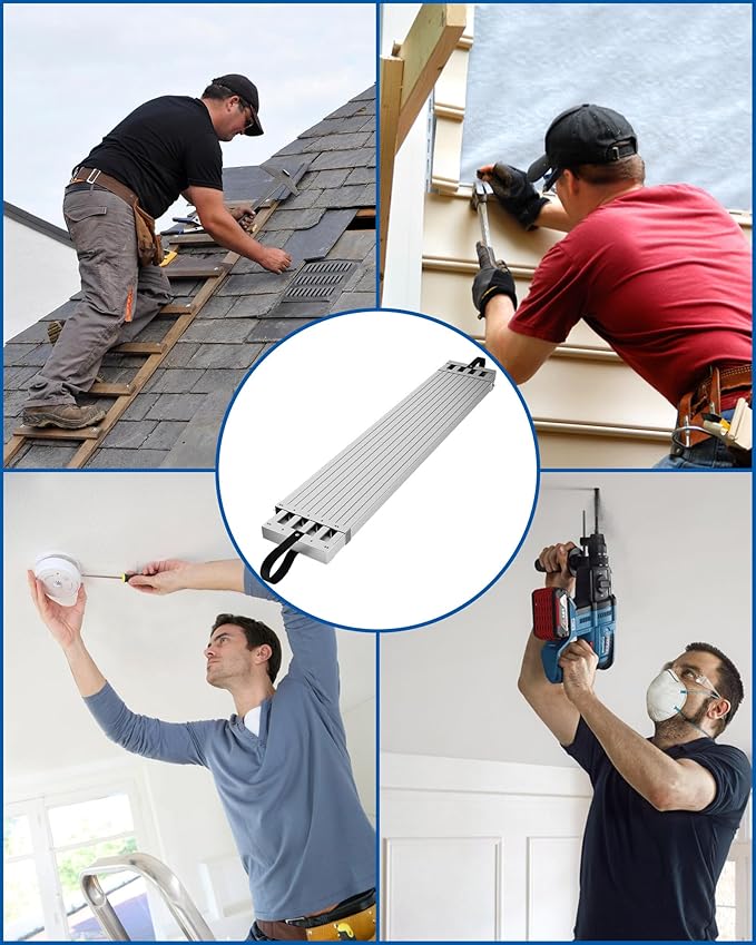 6-9ft Aluminum Work Plank,Adjustable Work Platform,440LBS Capacity Aluminum Plank,Equipped with Skid-Proof Platform Scaffold Ladder Accessory