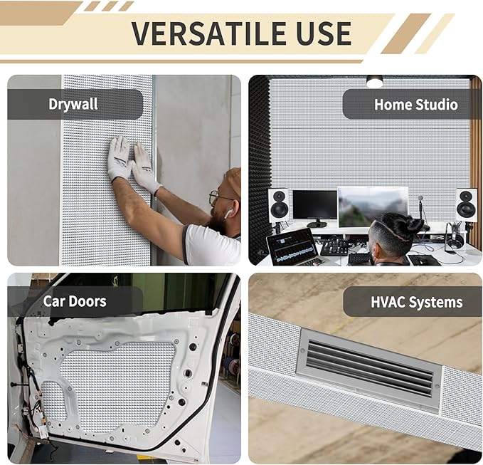 TroyStudio Sound Proof PEF Closed Cell Foam with Aluminum Foil, Self-Adhesive 13" x 78" Heat Shield White Foam Sheet - Waterproof Noise Vibration Thermal Insulation Roll for Home, HVAC and Car