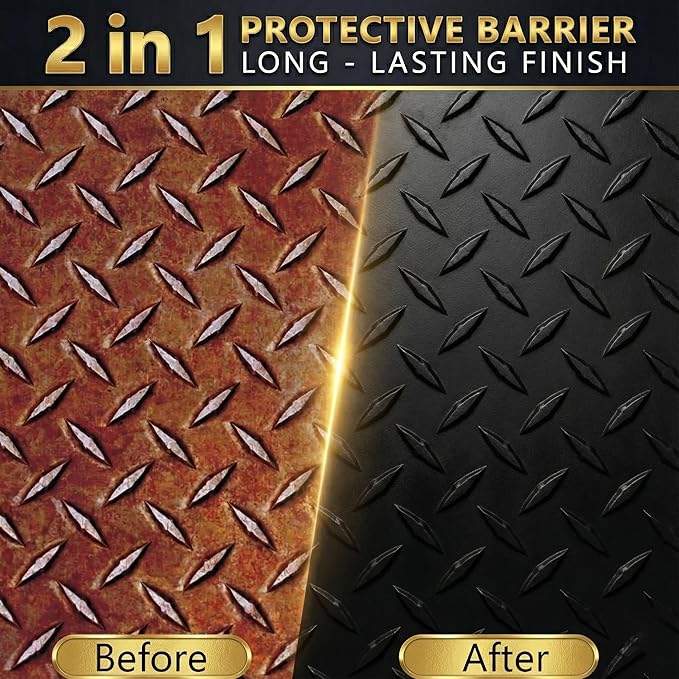 2-in-1 Rust Converter & Metal Primer - 1 Gallon Black Rust Paint Inhibitor for Metal, Ultra Car Rust Reformer & Encapsulator, Long-Lasting Anti Rust Conversion Coating, Heat Resistance