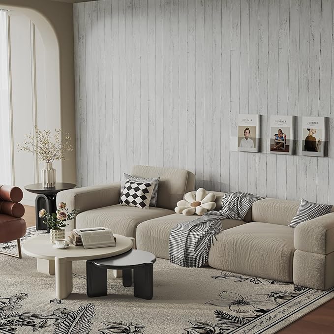 Shiplap Peel and Stick Wallpaper, Contact Paper for Classroom Home Decor | with Tools Self-Adhesive White Wood Plank Film, Farmhouse Decor for Bulletin Board Desk Cabinet & Home Renovation 17.7"x118"