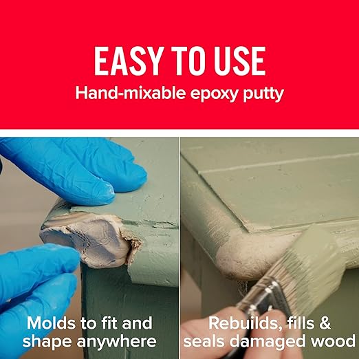 J-B Weld 8258 KwikWood Wood Repair Epoxy Putty Stick-7 inch, Beige (Pack of 6)