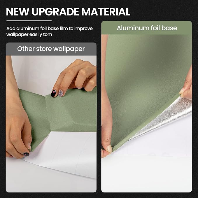 Green Peel and Stick Wallpaper Green Contact Paper for Cabinets and Drawers | Self Adhesive Removable Vinyl Film Stick Paper, Easy to Apply Bedroom Decorative Table and Wall Reform 15.7" x 236.2"