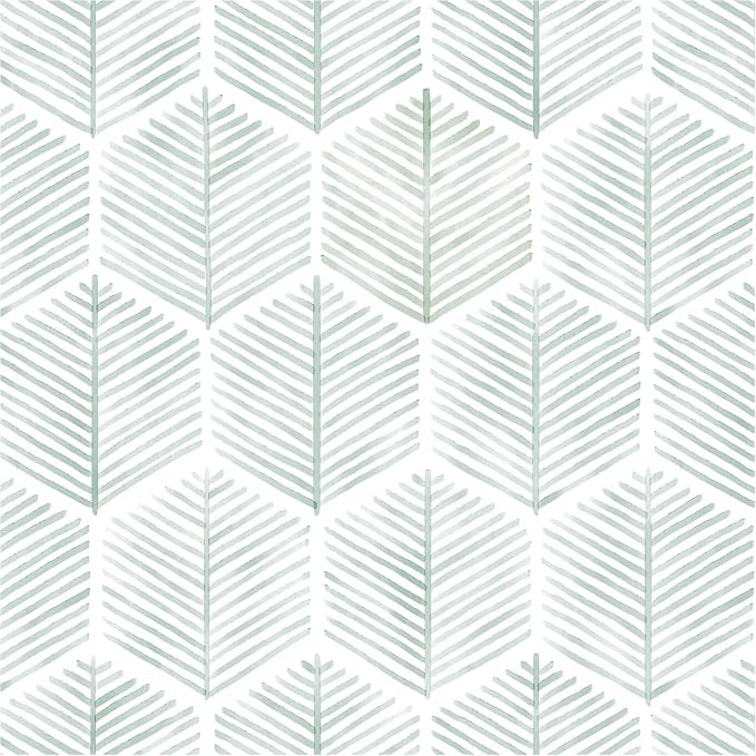 Modern Peel and Stick Wallpaper 17.3''×118'' Geometric Wallpaper Boho Contact Paper Green and White Self-Adhesive Wall Paper Removable Decorative Wallpapers for Bedroom Bathroom Cabinets Decor Vinyl